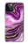 W3896 Purple Marble Gold Streaks Hülle Schutzhülle Taschen und Leder Flip für iPhone 12, iPhone 12 Pro