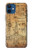 W3868 Aircraft Blueprint Old Paper Hülle Schutzhülle Taschen und Leder Flip für iPhone 12 mini