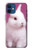 W3870 Cute Baby Bunny Hülle Schutzhülle Taschen und Leder Flip für iPhone 12 mini
