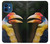 W3876 Colorful Hornbill Hülle Schutzhülle Taschen und Leder Flip für iPhone 12 mini