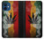 W3890 Reggae Rasta Flag Smoke Hülle Schutzhülle Taschen und Leder Flip für iPhone 12 mini