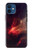 W3897 Red Nebula Space Hülle Schutzhülle Taschen und Leder Flip für iPhone 12 mini