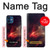 W3897 Red Nebula Space Hülle Schutzhülle Taschen und Leder Flip für iPhone 12 mini