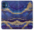 W3906 Navy Blue Purple Marble Hülle Schutzhülle Taschen und Leder Flip für iPhone 12 mini