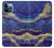 W3906 Navy Blue Purple Marble Hülle Schutzhülle Taschen und Leder Flip für iPhone 12 Pro Max