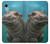 W3871 Cute Baby Hippo Hippopotamus Hülle Schutzhülle Taschen und Leder Flip für iPhone XR