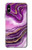 W3896 Purple Marble Gold Streaks Hülle Schutzhülle Taschen und Leder Flip für iPhone X, iPhone XS