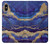 W3906 Navy Blue Purple Marble Hülle Schutzhülle Taschen und Leder Flip für iPhone X, iPhone XS