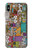 W3879 Retro Music Doodle Hülle Schutzhülle Taschen und Leder Flip für iPhone XS Max