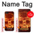 W3881 Fire Skull Hülle Schutzhülle Taschen und Leder Flip für iPhone 5 5S SE