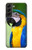 W3888 Macaw Face Bird Hülle Schutzhülle Taschen und Leder Flip für Samsung Galaxy S22 Plus