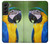 W3888 Macaw Face Bird Hülle Schutzhülle Taschen und Leder Flip für Samsung Galaxy S22 Plus