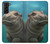 W3871 Cute Baby Hippo Hippopotamus Hülle Schutzhülle Taschen und Leder Flip für Samsung Galaxy S21 Plus 5G, Galaxy S21+ 5G