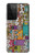 W3879 Retro Music Doodle Hülle Schutzhülle Taschen und Leder Flip für Samsung Galaxy S21 Ultra 5G