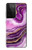 W3896 Purple Marble Gold Streaks Hülle Schutzhülle Taschen und Leder Flip für Samsung Galaxy S21 Ultra 5G