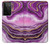 W3896 Purple Marble Gold Streaks Hülle Schutzhülle Taschen und Leder Flip für Samsung Galaxy S21 Ultra 5G