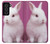 W3870 Cute Baby Bunny Hülle Schutzhülle Taschen und Leder Flip für Samsung Galaxy S21 FE 5G