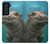 W3871 Cute Baby Hippo Hippopotamus Hülle Schutzhülle Taschen und Leder Flip für Samsung Galaxy S21 FE 5G