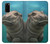 W3871 Cute Baby Hippo Hippopotamus Hülle Schutzhülle Taschen und Leder Flip für Samsung Galaxy S20