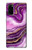 W3896 Purple Marble Gold Streaks Hülle Schutzhülle Taschen und Leder Flip für Samsung Galaxy S20