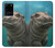 W3871 Cute Baby Hippo Hippopotamus Hülle Schutzhülle Taschen und Leder Flip für Samsung Galaxy S20 Ultra