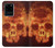 W3881 Fire Skull Hülle Schutzhülle Taschen und Leder Flip für Samsung Galaxy S20 Ultra