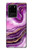W3896 Purple Marble Gold Streaks Hülle Schutzhülle Taschen und Leder Flip für Samsung Galaxy S20 Ultra