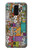 W3879 Retro Music Doodle Hülle Schutzhülle Taschen und Leder Flip für Samsung Galaxy S9 Plus