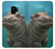W3871 Cute Baby Hippo Hippopotamus Hülle Schutzhülle Taschen und Leder Flip für Samsung Galaxy S9