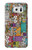 W3879 Retro Music Doodle Hülle Schutzhülle Taschen und Leder Flip für Samsung Galaxy S7 Edge