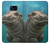 W3871 Cute Baby Hippo Hippopotamus Hülle Schutzhülle Taschen und Leder Flip für Samsung Galaxy S7