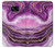 W3896 Purple Marble Gold Streaks Hülle Schutzhülle Taschen und Leder Flip für Samsung Galaxy S7