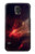 W3897 Red Nebula Space Hülle Schutzhülle Taschen und Leder Flip für Samsung Galaxy S5