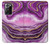 W3896 Purple Marble Gold Streaks Hülle Schutzhülle Taschen und Leder Flip für Samsung Galaxy Note 20 Ultra, Ultra 5G