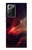 W3897 Red Nebula Space Hülle Schutzhülle Taschen und Leder Flip für Samsung Galaxy Note 20 Ultra, Ultra 5G