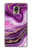 W3896 Purple Marble Gold Streaks Hülle Schutzhülle Taschen und Leder Flip für Samsung Galaxy Note 4