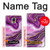 W3896 Purple Marble Gold Streaks Hülle Schutzhülle Taschen und Leder Flip für Samsung Galaxy Note 4