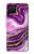 W3896 Purple Marble Gold Streaks Hülle Schutzhülle Taschen und Leder Flip für Samsung Galaxy A12