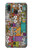 W3879 Retro Music Doodle Hülle Schutzhülle Taschen und Leder Flip für Samsung Galaxy A20, Galaxy A30