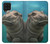 W3871 Cute Baby Hippo Hippopotamus Hülle Schutzhülle Taschen und Leder Flip für Samsung Galaxy A22 4G