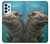 W3871 Cute Baby Hippo Hippopotamus Hülle Schutzhülle Taschen und Leder Flip für Samsung Galaxy A23