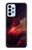 W3897 Red Nebula Space Hülle Schutzhülle Taschen und Leder Flip für Samsung Galaxy A23