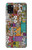 W3879 Retro Music Doodle Hülle Schutzhülle Taschen und Leder Flip für Samsung Galaxy A31