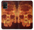 W3881 Fire Skull Hülle Schutzhülle Taschen und Leder Flip für Samsung Galaxy A32 4G