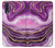 W3896 Purple Marble Gold Streaks Hülle Schutzhülle Taschen und Leder Flip für Samsung Galaxy A50