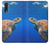 W3898 Sea Turtle Hülle Schutzhülle Taschen und Leder Flip für Samsung Galaxy A50
