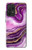 W3896 Purple Marble Gold Streaks Hülle Schutzhülle Taschen und Leder Flip für Samsung Galaxy A52, Galaxy A52 5G