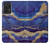 W3906 Navy Blue Purple Marble Hülle Schutzhülle Taschen und Leder Flip für Samsung Galaxy A52, Galaxy A52 5G