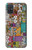 W3879 Retro Music Doodle Hülle Schutzhülle Taschen und Leder Flip für Samsung Galaxy A71 5G