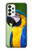 W3888 Macaw Face Bird Hülle Schutzhülle Taschen und Leder Flip für Samsung Galaxy A73 5G